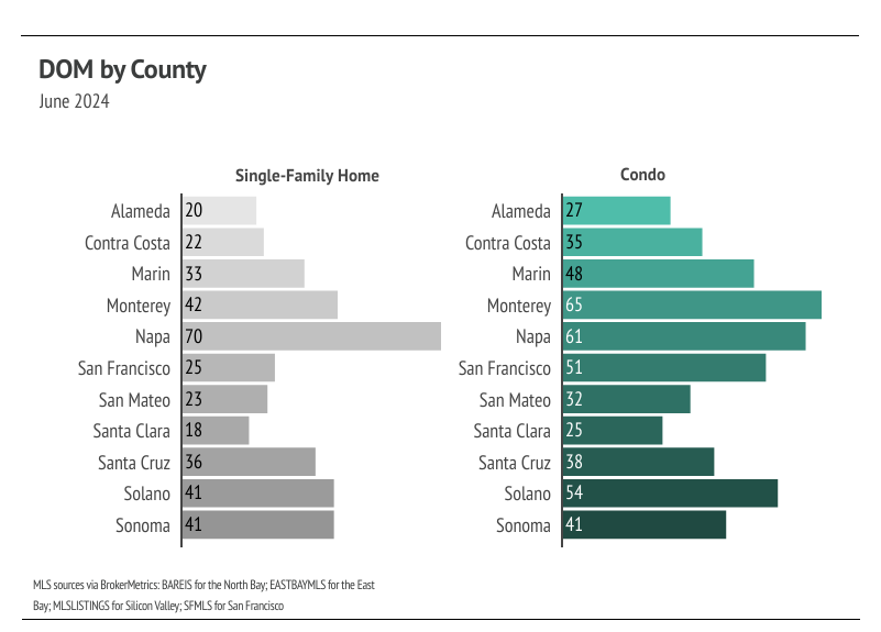 DOM by county in the Bay Area on June 2024