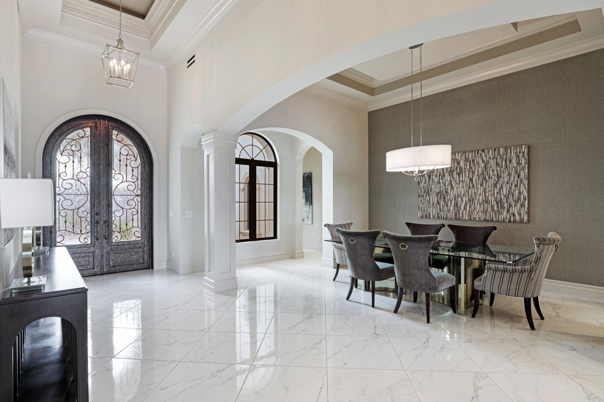 Stunning Double Door Entry and Formal Dining Area - Create an Impressive “WOW” Factor | 16459 Seneca Way – Naples, Florida 34110 - Listed By Janine Monfort - Naples, Florida Real Estate Agent at Premier Sotheby's International Realty
